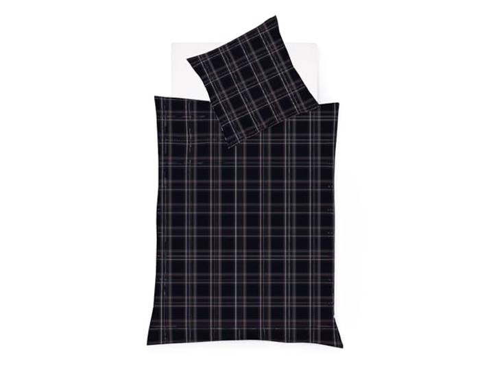 fleuresse Lech Edelflanell Bettwäsche 200x200 Karo Indigo blau rost 604310-02