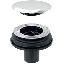 Geberit d90 Duschwannenablauf 150592211 für stockwerksdurchdringende Installation, ohne Geruchsverschluss, DN 50, Ø 50 mm