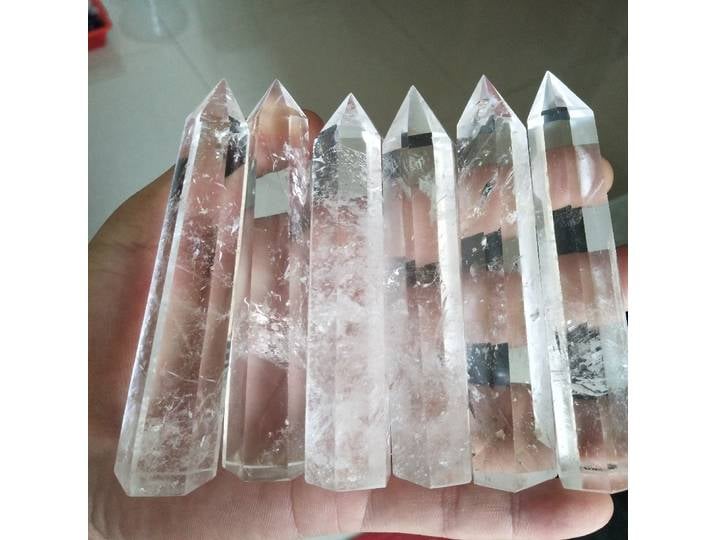 Pierre de Quartz Naturelle group, Tour de Clip, Wicca, Sorcellerie, Massage Magnétique, Chakra, CitroWand Point, Guérison et Décoration de Maison, 1kg