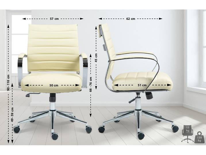 Bürostuhl Oakland Kunstleder - creme