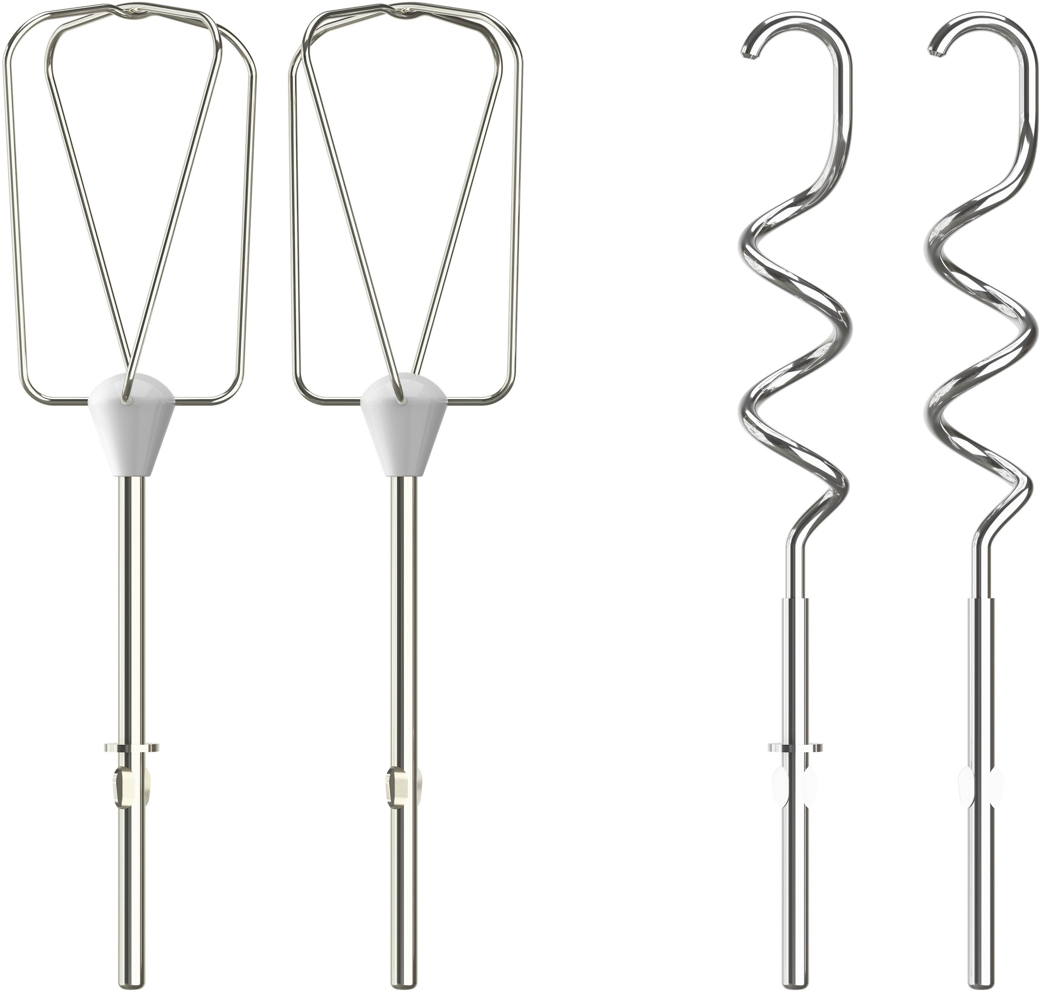 Krups Handmixer "3 Mix 4000", grau (weiß, grau), B:10cm H:29cm T:20cm, Mixer, Turbo- und Auswurf-Funktion, inkl. 2 Rührbesen und 2 Knethaken, GN4001, Handmixer