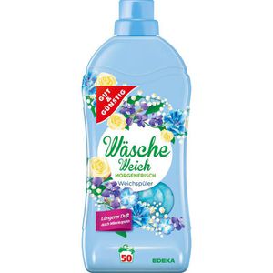 Gut&Günstig Weichspüler Wäsche Weich, Morgenfrisch, langanhaltender Duft, 1,5 Liter, 50 Waschladungen
