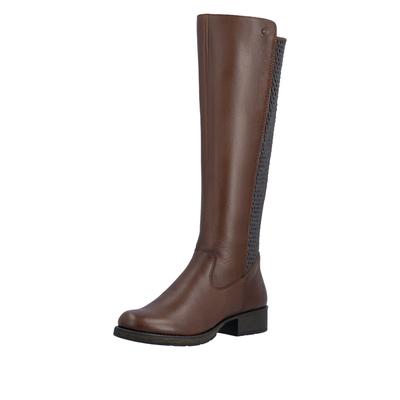Stiefel RIEKER, Damen, Gr. 36, Normalschaft, braun, Schuhe Stiefel, Langschaftstiefel mit Stretch am Schaft, Blockabsatz