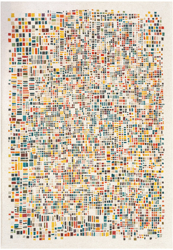 Louis de Poortere Gallery Cubik United Recycled P.E.T Area Rug Grey Rectangle 140 x 200 cm