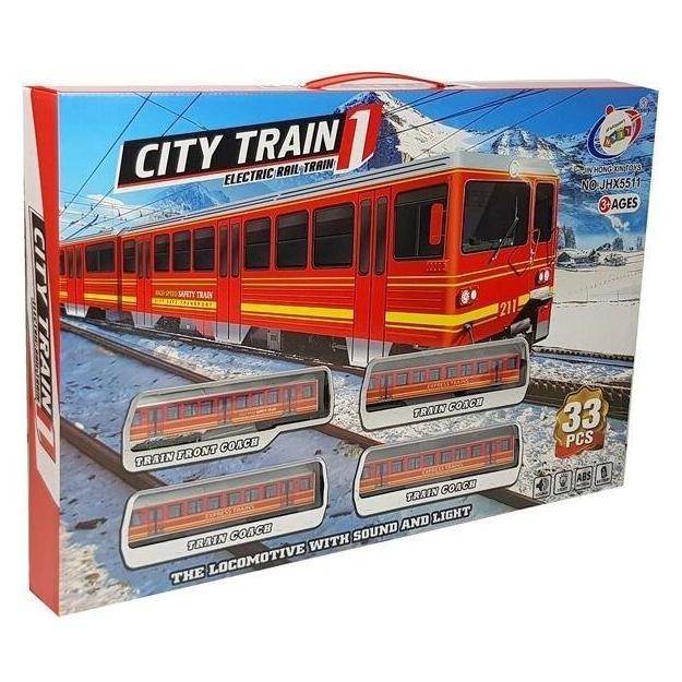 Lean Toys 33-teiliger batteriebetriebener Zug mit Gleisen (39995597)