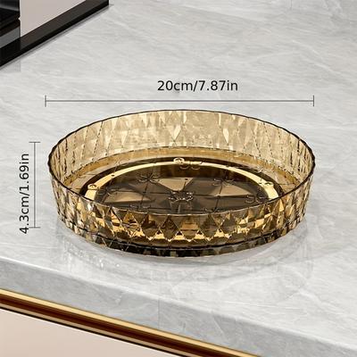 Trendy Discount Goods Multifunctional 360 Rotating Rack Spice Storage Turntable For Kitchen Countertops Living Room Desktop Storage Tray transparent Tea