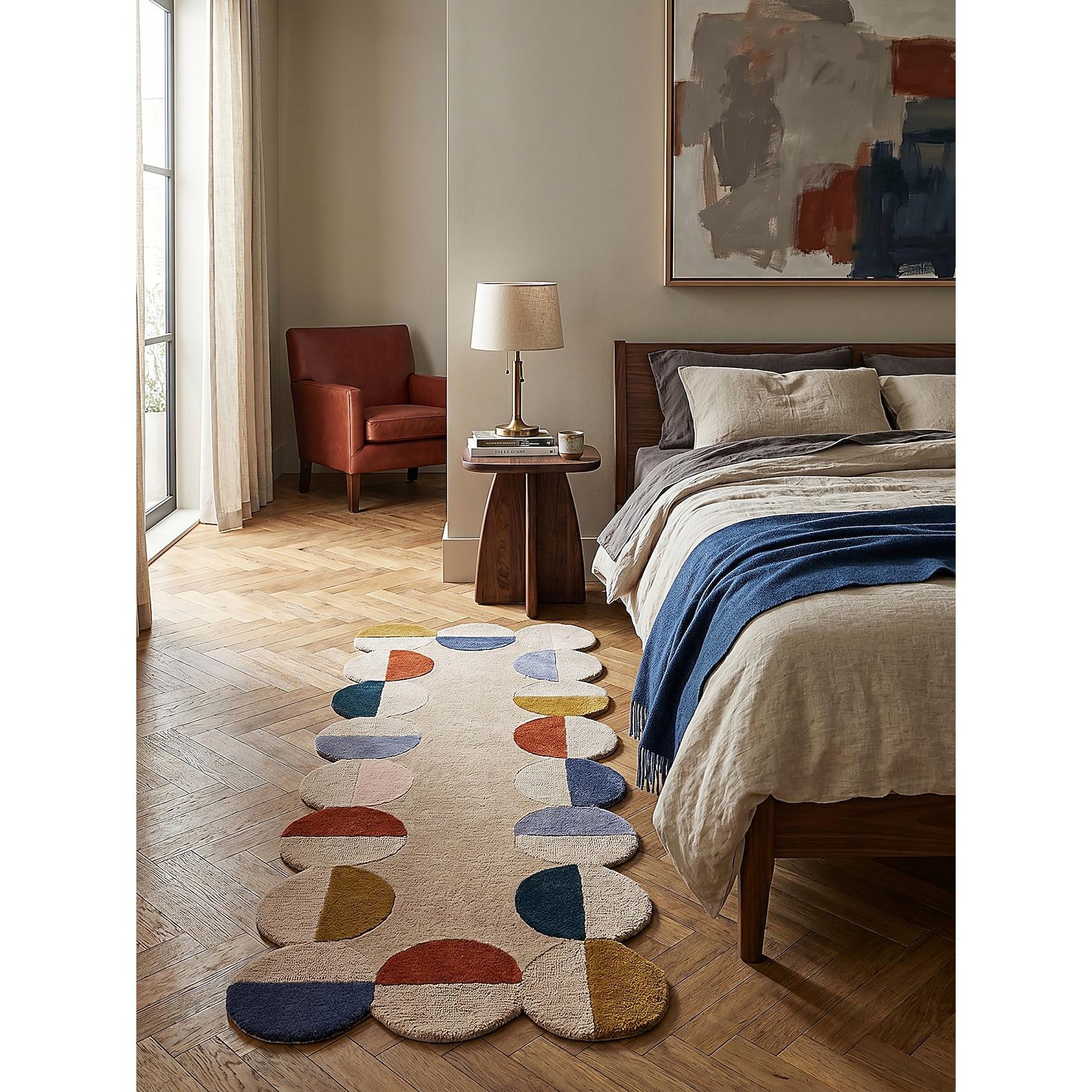 Läufer geometrisch Rost-Natur 80 x 230 cm - HALLEIN Kadima Design