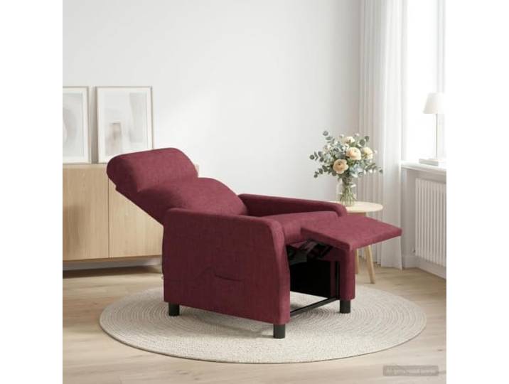 Relaxsessel Weinrot Stoff 66x95x100 cm Liegeposition 115°-160°,Rahmen Metall Holzwerkstoff,Polyesterbezug,flache Armlehnen,feuchtes Tuch
