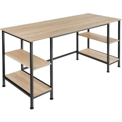 tectake Computer-Schreibtisch Stoke 137x55x75cm Industrial Holz Hell, Eiche Sonoma