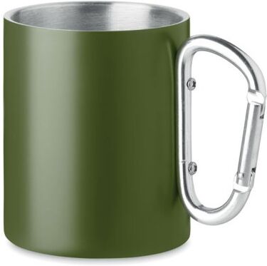 TRUMBA Tazza Acciaio Inox Doppio Strato con Moschettone 300ml Personalizzate o neutre