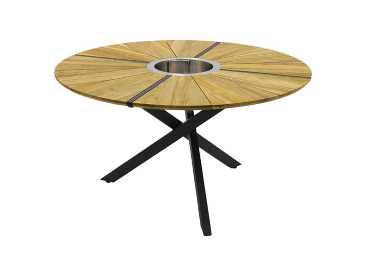 Zebra Oryx Edge Gartentisch Ø135cm Aluminium/Teak Recycelt
