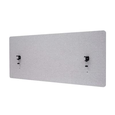 Proregal Akustik-Tischtrennwand | HxBxT 60x140x2cm | doppelwandig Stoff/Textil | Grau | Büro-Sichtschutz Schreibtisch Pinnwand