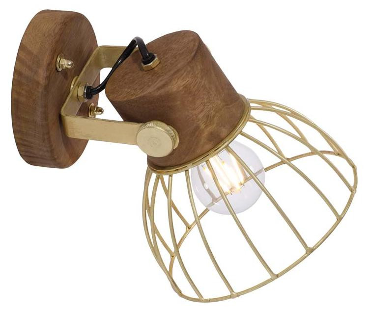 Just Light Wandlamp Alami in bruin messing