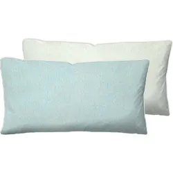 biberna Melange Flanell Kissenbezug 40x80cm - blau - 40x80cm