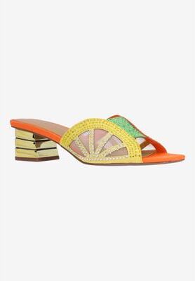 Women's Lemon8 Sandal by J. Renee in Lime Yellow Orange (Size 7 1/2 M)