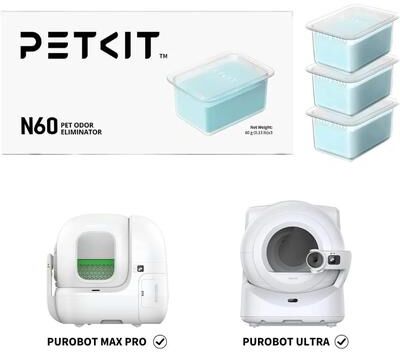 Inspired Living PETKIT N60 Cat Litter Box Odor Eliminator Refills For PUROBOT Ultra & Max Pro (Pack Of 3) PETKIT N60 Cat Litter Box Odor Eliminator Refills For PUROBOT Ultra & Max Pro (Pack Of 3)