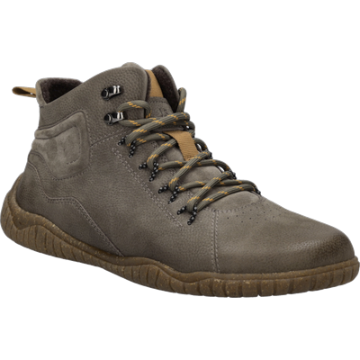 Barfußschuh JOSEF SEIBEL "Wallace 03", Herren, Gr. 45, wärmend, braun (asphalt), Leder, Schuhe Barfußschuh, Schnürboots in Weite G (=weit)