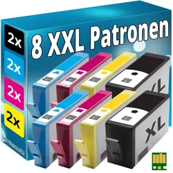 Druckfuxx, Druckerpatrone, 8x TINTE PATRONEN für HP 920XL OfficeJet 6000 6500A 7000 7500A E710a E710n E709