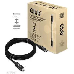 CLUB3D USB4 Gen3x2 Type-C Bi-Direktional Kabel 8K60Hz 40Gbps PD 240W(48V/5A) EPR St/St 2m