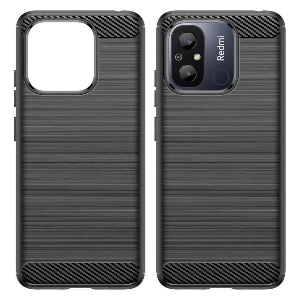Cover-Discount Xiaomi Redmi 12C - Metall Carbon Look Hülle schwarz (Xiaomi Redmi 12C) (660126587A)