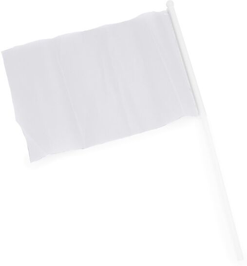 Drapeau personnalisable avec bâton de petite taille Celeb blanc TAILLE UNIQUE ADULTE