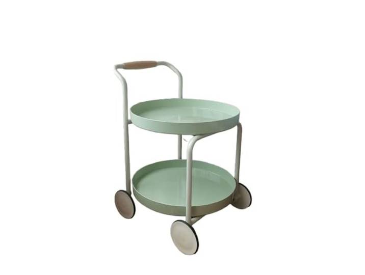 LigedamaiEU Rollbarer Beistelltisch mit Aufbewahrungsregal, Kleiner Sofa-Kaffeewagen mit Rollen und Eckfunktion for das Wohnzimmer, leicht(Green)
