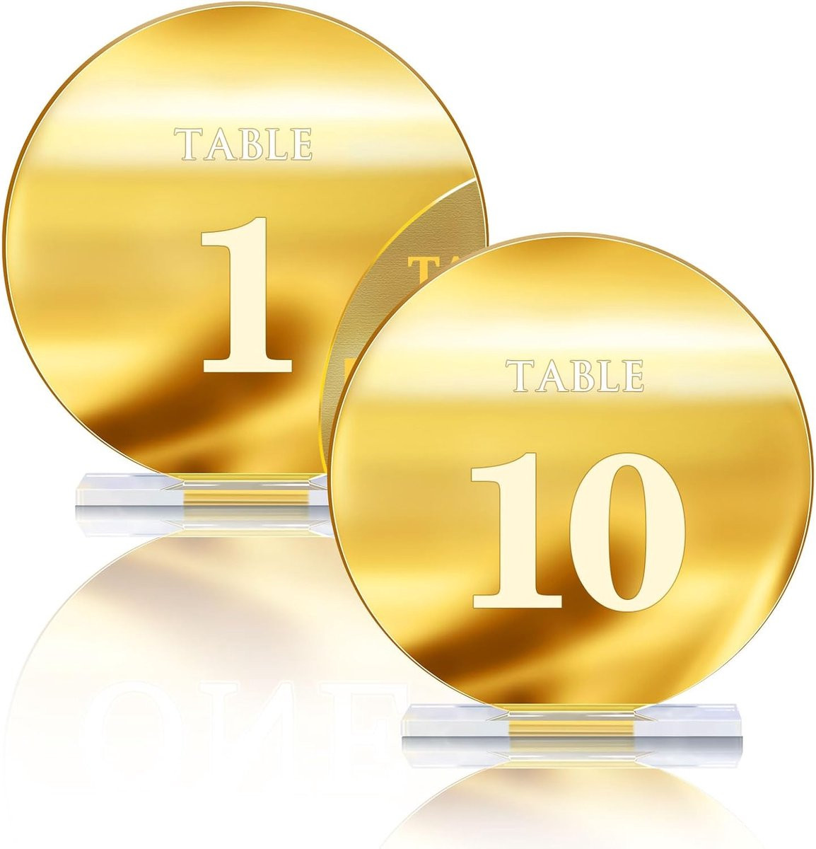 Set van 15 gouden spiegel acryl tafelnummers voor bruiloft decoratie