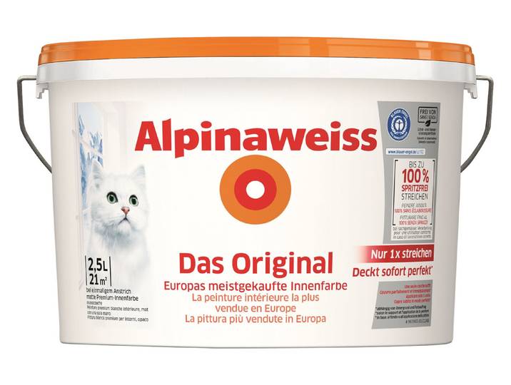Alpina Wandfarbe Alpinaweiss Das Original Weiss 2.5 l Matt