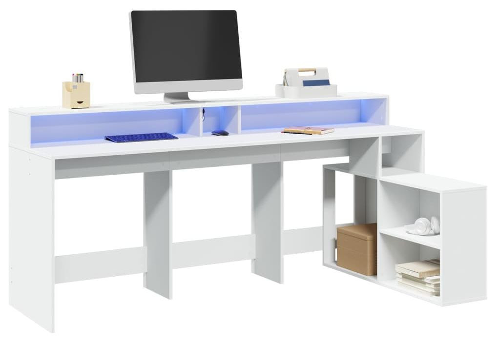 Selius Gaming Desk met RGB LED-verlichting - Wit