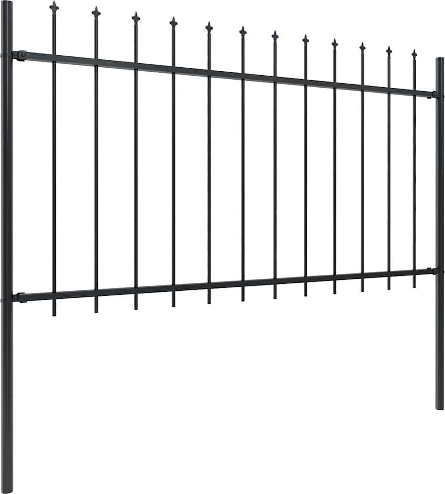 vidaXL Clôture de jardin avec dessus en forme de lance 1172x100cm noir