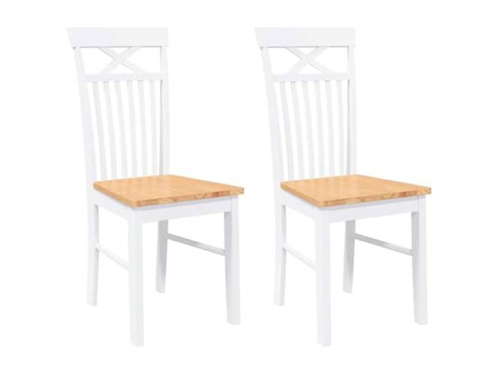 KGHERMDF Esszimmerstühle 2 STK. Weiß Massivholz Gummibaum Ergonomische Rückenlehne, Stabile Holzkonstruktion, Vielseitig für Esszimmer und Wohnzimmer