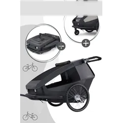 Croozer Kid Yuuna All-in-One Fahrradanhänger, Farbe: Moonlight Black