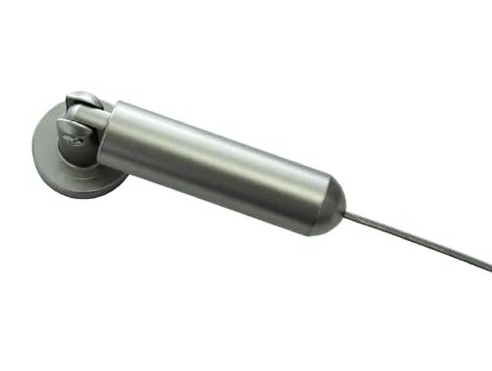 GARDINIA Race Seilspanngarnitur, Wand- oder Nischenmontage, Silber-Matt