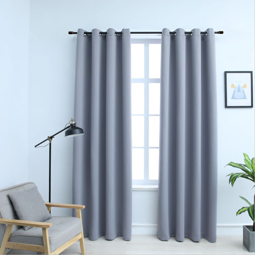 Ebern Designs Korkmaz Blackout Curtain Grey Width 140 x Drop 225cm