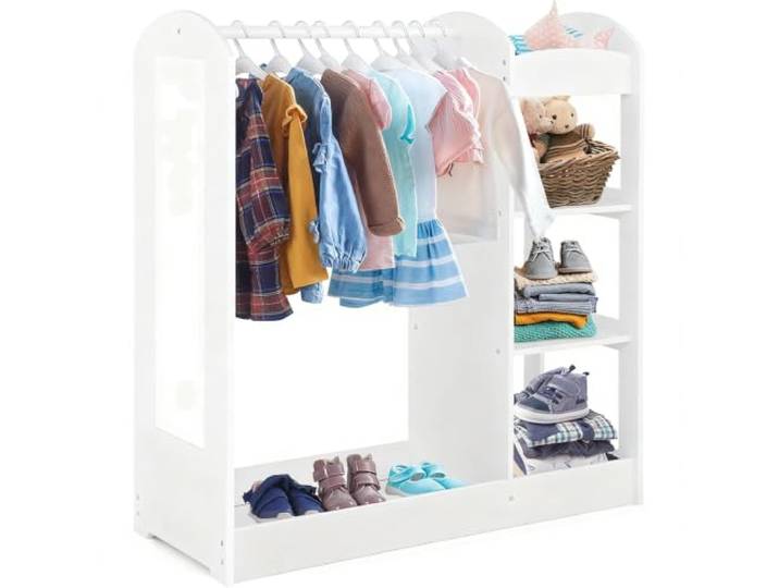 Zambuph Kinderzimmer Aufbewahrungseinheit, Kleiderschrank für Kleinkinder mit Spiegel