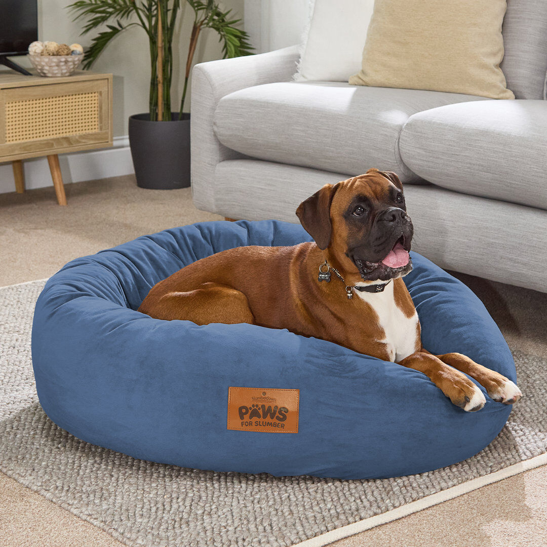Slumberdown Paws for Slumber Donut Pet Bed Navy Extra Large (75cm W x 27cm D x 75cm H)/Extra Large (71 - 90 lbs)