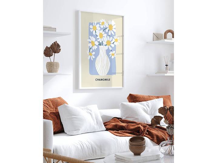 Bild Chamomile Rahmen: Buche Massiv, lackiert Abdeckung: Acrylglas Multicolor 63 x 83cm
