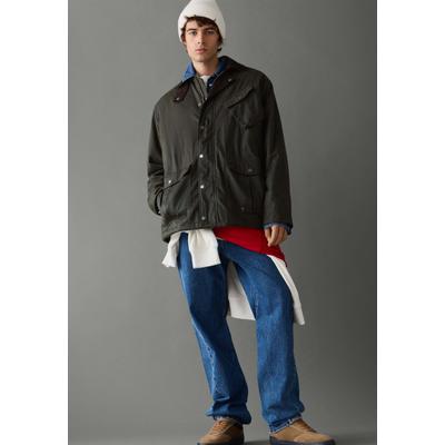 Wintermantel PEPE JEANS "Wintermantel BANCROFT", Herren, Gr. S, braun (trench grün), 100% Baumwolle, Mäntel Wintermantel