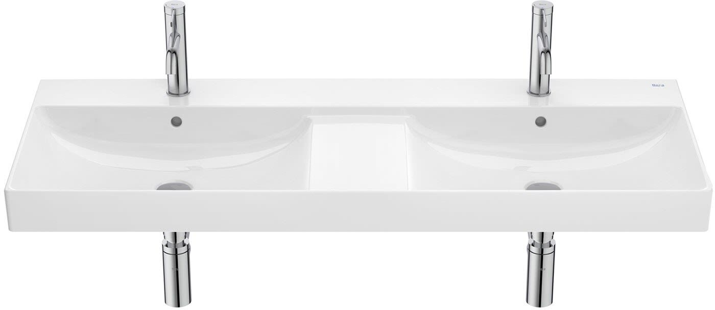 Roca Ona double washbasin 120 x 46 cm, with 2x 1 tap hole A32768B000