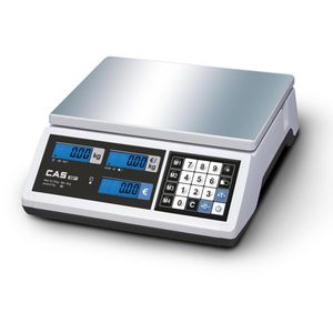 CAS Digitalwaage ERJ-6, Ladenwaage, geeicht, bis 6kg, mit Preisrechenfunktion, Teilung 1g