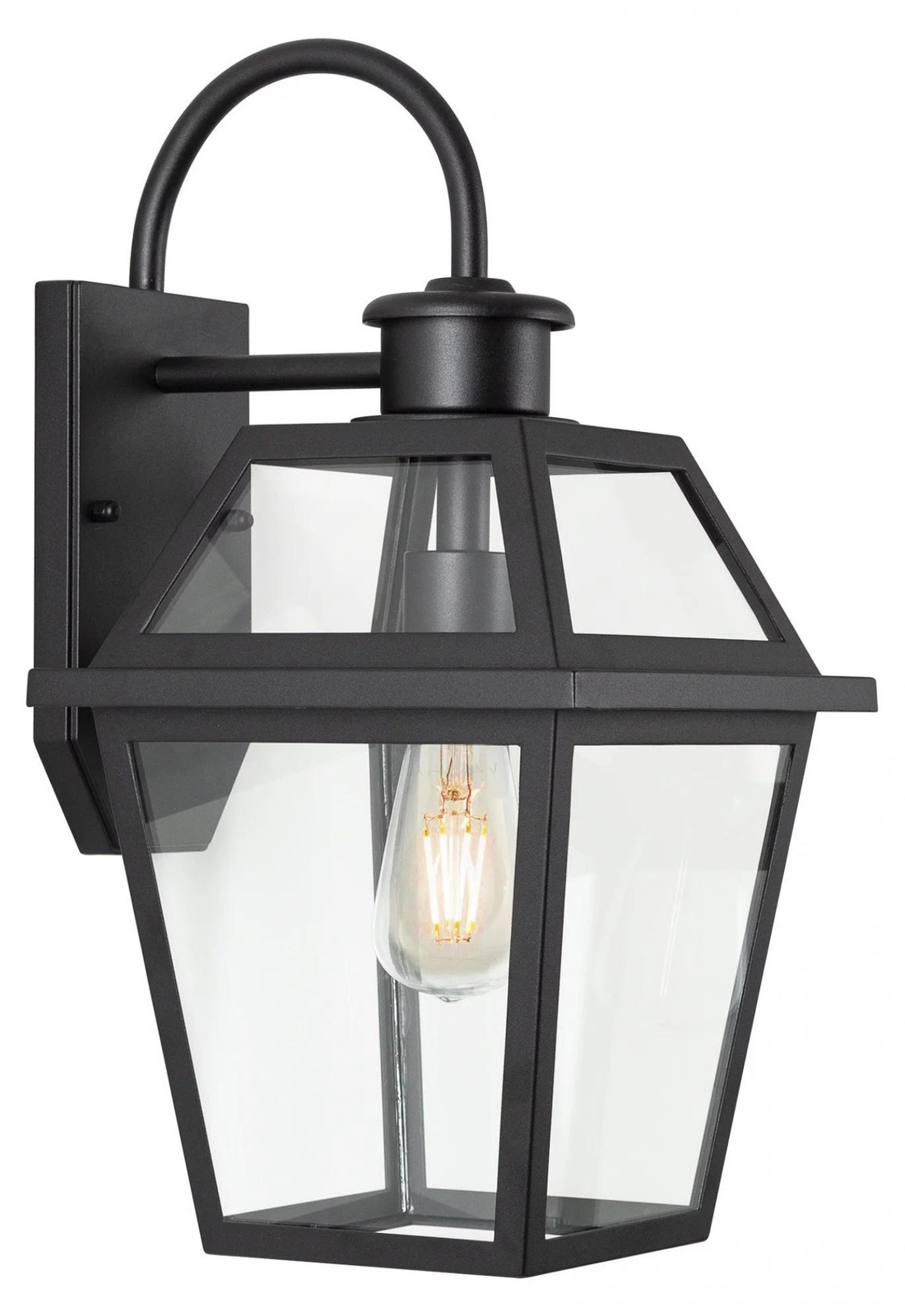 KS Verlichting Wandlamp Perth zwart met glazen elementen