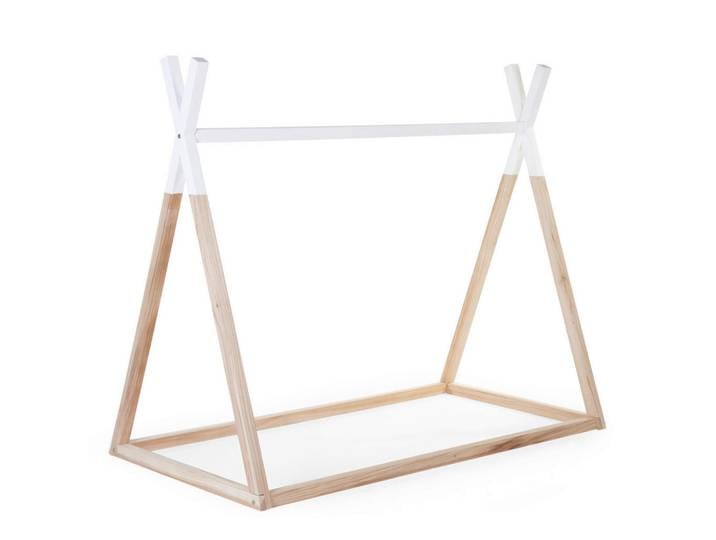 Childhome Hausbett Tipi, Weiß, Buche, Holz, Buche, einzeln stellbar, 200x151x90 cm, für Rollroste geeignet, bodentiefer Einstieg, Kinderzimmer & Jugendzimmer, Kindermöbel, Kinderbetten, Hausbetten