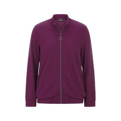 Kurzjacke GOLDNER "Jerseyjacke mit Ottomanstruktur", Damen, Gr. 40, lila (beere), Jacken Kurzjacke, Taschen inn der Seitennaht