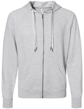Independent Trading Co. SS1000Z Loopback Terry Zip Hoodie in Heather size Medium   Cotton/Polyester Blend