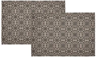 VHC Brands Connell Oval Placemat Stencil Stars 10x15