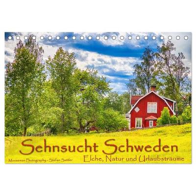 Sehnsucht Schweden - Elche, Natur und Urlaubsträume (Tischkalender 2027 DIN A5 quer), CALVENDO Monatskalender