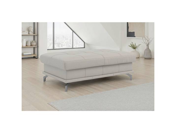 Sit & More Hocker Costello E, Hellgrau, Metall, Echtleder, Nappaleder, rechteckig, 133x47x72 cm, Wohnzimmer, Hocker, Sitzhocker