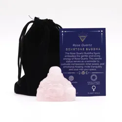 Gemstone Large Buddha - Rose Quartz 50x40x20mm