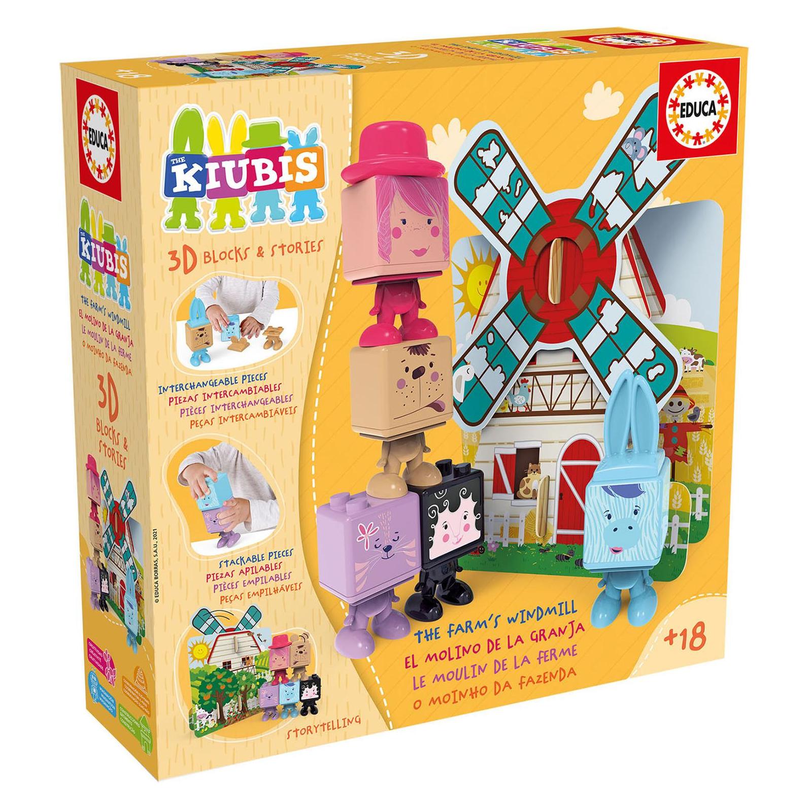 Educa 19223 Construction - Educational toy with cubes, Agricultural mill from 2+ years (2 - 4 Jahre) (19223)