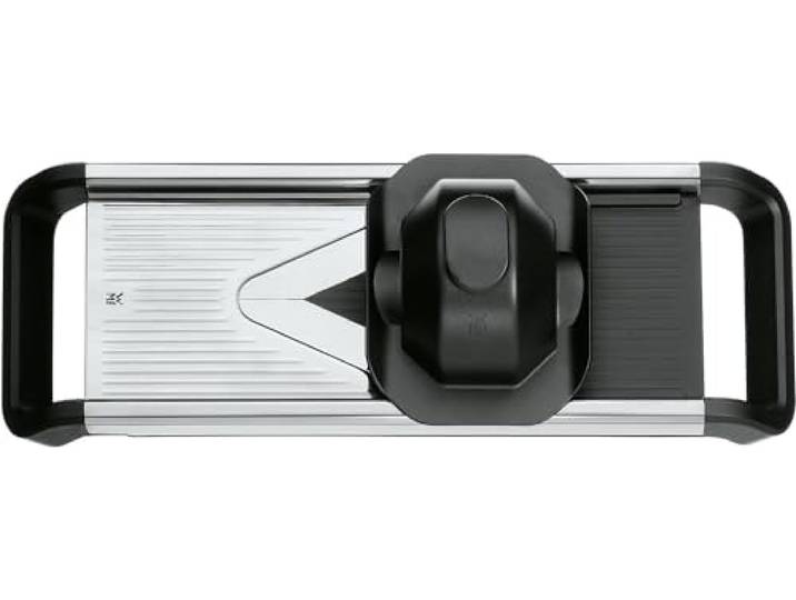 WMF Top Tools Gemüsehobel 37 x 12,5 cm, Cromargan Edelstahl, Hobeleinsatz, Fingerschutz, Aufbewahrungsbox für Hobeleinsätze